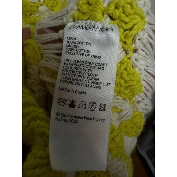 Zimmermann Halcyon Crochet Cotton Mini Dress Sz. 1 (US S) - Picture 10 of 10